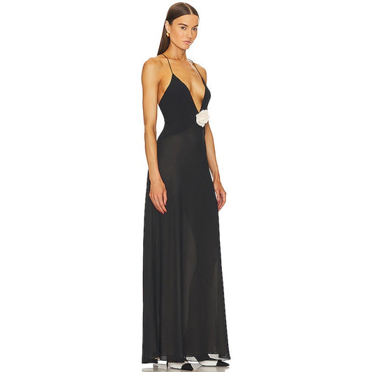 Deep V-Neck Backless Spaghetti Strap Dress