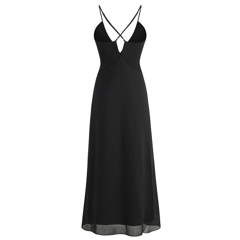 Deep V-Neck Backless Spaghetti Strap Dress