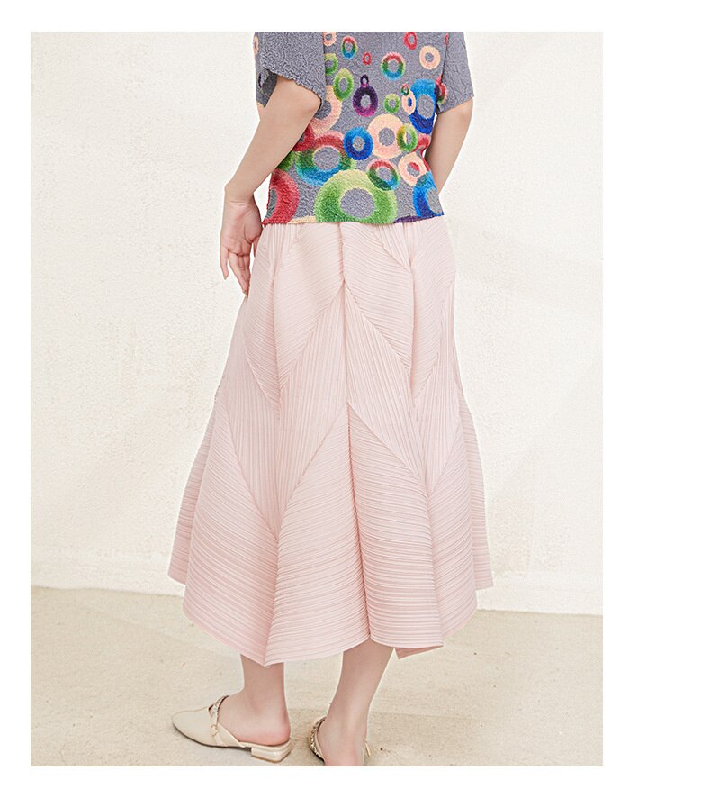 Miyake Pleated High Waist Spliced Skirts