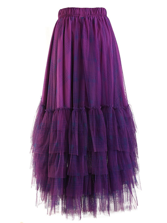 Plaid Irregular Asymmetrical Hem Skirt