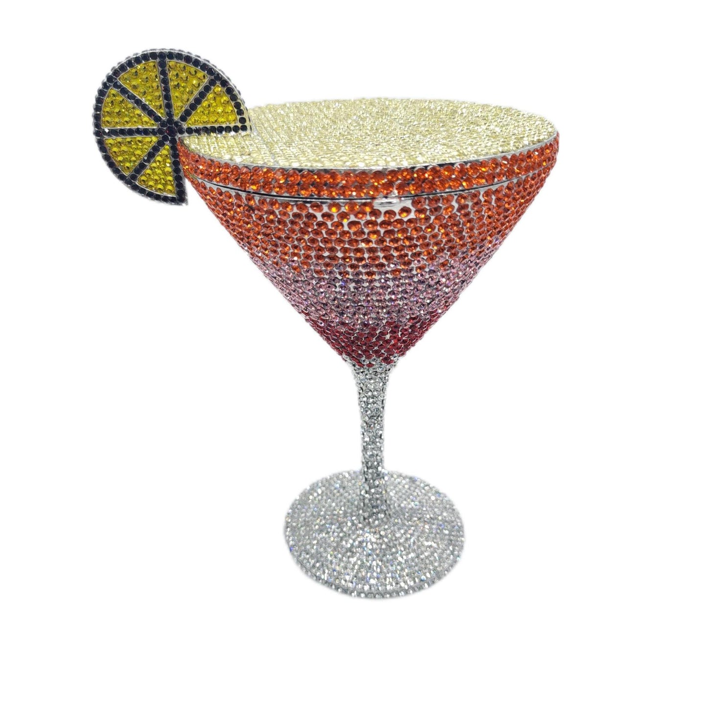 Rhinestone Cocktail Tall Glass Party Bag