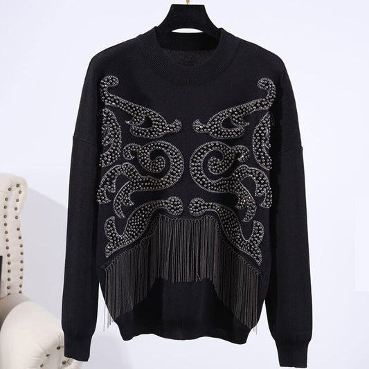 2Pcs Embellished Sweater & Pants Set
