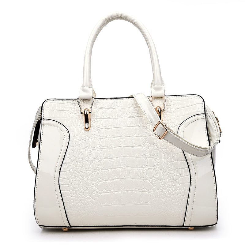 Crocodile Pattern Soft Leather Shoulder Bag