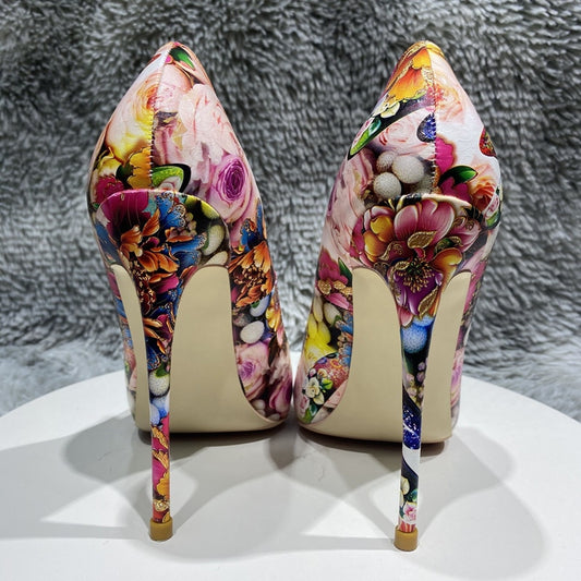 Floral Pointed Toe Stiletto Pumps