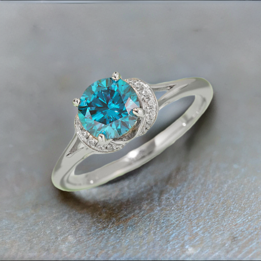 1 Carat Moissanite 4-Prong 925 Sterling Silver Ring