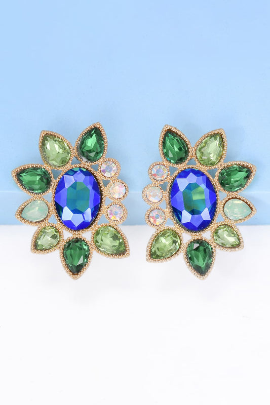 Geometrical Shape Glass Stone Earrings