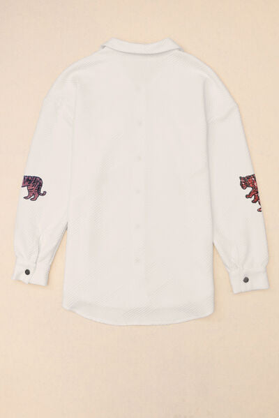 Tiger Sequin Dropped Shoulder Jacket