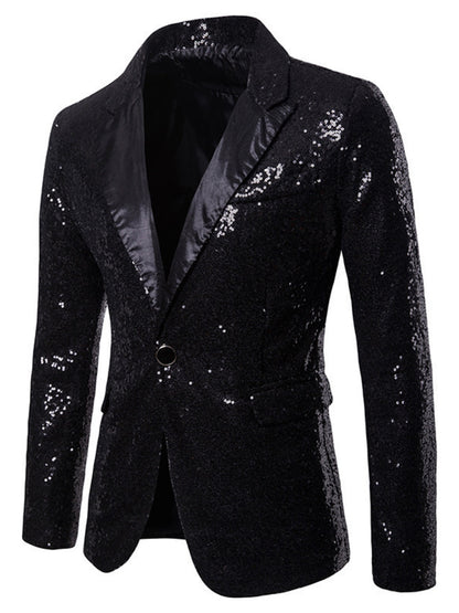 Sequin One Button Blazer