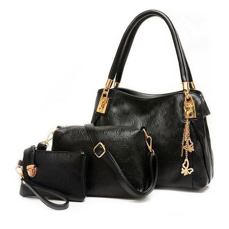 3Pcs PU Soft Leather Handbag Set