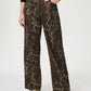 Leopard Straight Jeans with Pockets