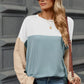 Contrast Round Neck Long Sleeve T-Shirt