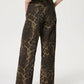 Leopard Straight Jeans with Pockets