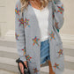 Star Open Front Long Sleeve Cardigan