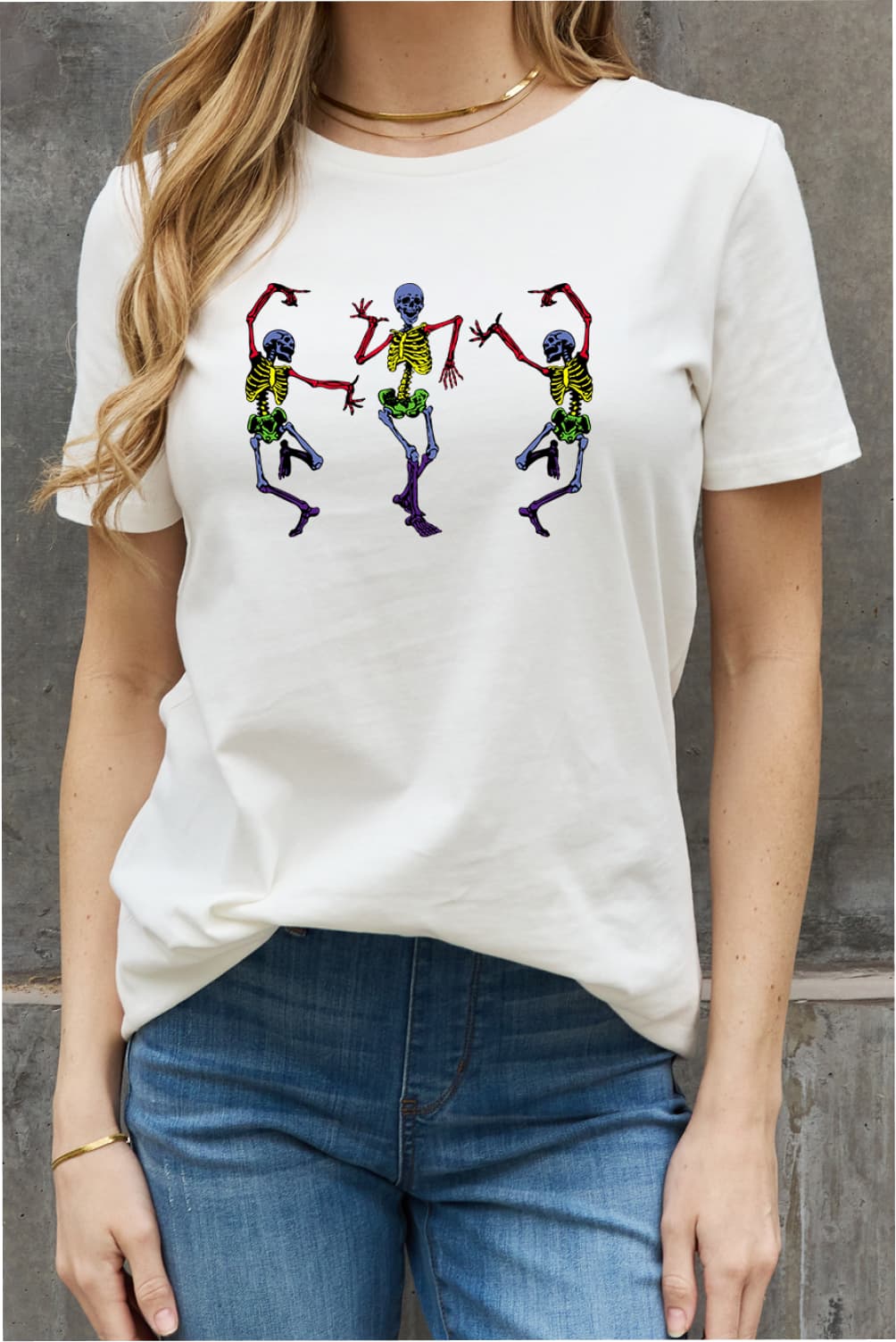 Dancing Skeleton Graphic Cotton Tee