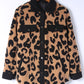 Leopard Button Up Long Sleeve Jacket