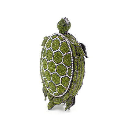 Rhinestone Turtle Crossbody Clutch Bag
