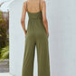 V-Neck Spaghetti Strap Wide Leg Jumpsuit