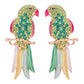 Retro Multicolor Crystal Parrot Earrings