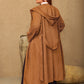 Plus Size Tied Long Sleeve Hooded Coat with Pockets