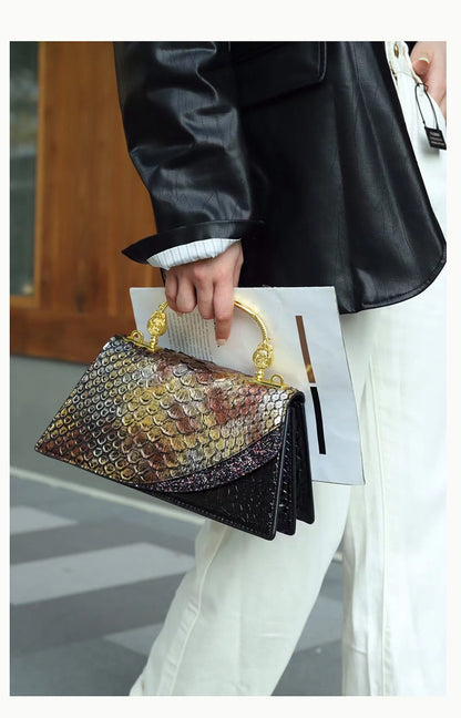 Crocodile Pattern Single Shoulder Crossbody Bag