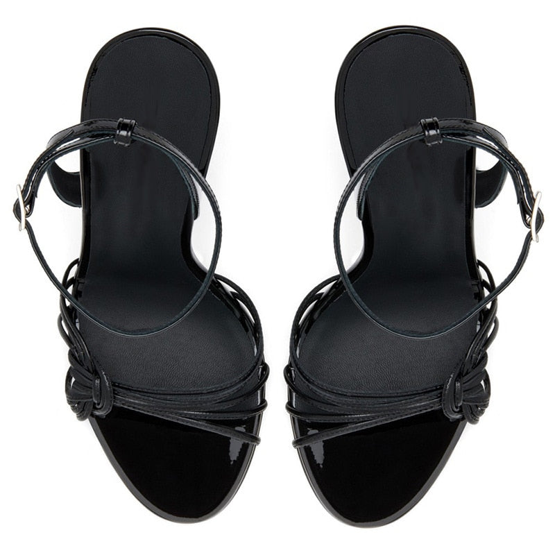 Snakeskin Open Toe Wedge Sandals