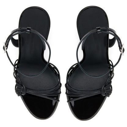 Snakeskin Open Toe Wedge Sandals