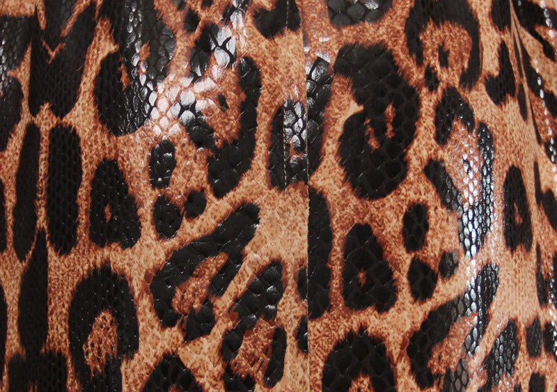 Vintage Snakeskin Pattern Long Sleeve Trench Coat
