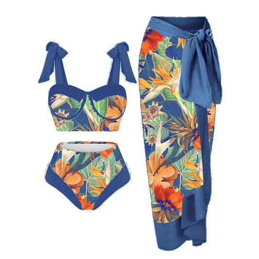 Tropical Print Boho Bikini Set