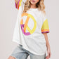 Color Block Peace Applique T-Shirt