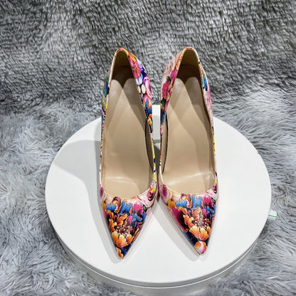 Floral Pointed Toe Stiletto Pumps