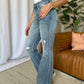 Judy Blue Medium Rise Tummy Control Destroy Flare Jeans