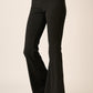 Crepe Knit Elastic Waist Flare Leg Pants