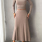 Round Neck Long Sleeve Top and Skirt Set