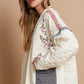 Embroidered Open Front Long Sleeve Jacket