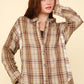 Contrast Plaid Raw Detail Shirt