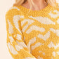 Textured Pattern Contrast Sweater