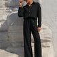 Button Up Long Sleeve Top and Pants Set