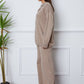 Dropped Shoulder Sweater and Long Pants Set