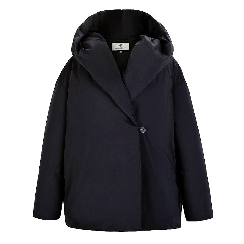 Crowd Hooded Down Jacket with Oversized Collar