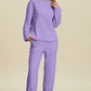 Texture Round Neck Long Sleeve Top and Pants Set