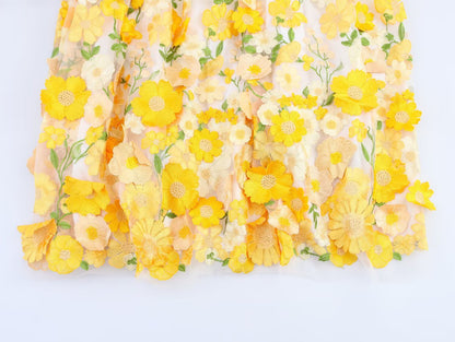 Floral Patchwork Embroidered Maxi Dress