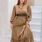 Plus Size Frill Tie Neck Long Sleeve Dress