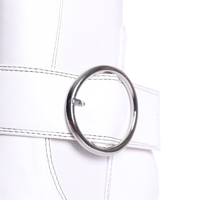 Square Toe Platform Ankle Boots