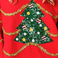 Sequin Christmas Tree Round Neck Sweatshirt