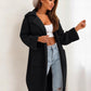 Pocketed Collared Neck Dropped Shoulder Cardigan