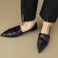 Pleated Pointed Toe Low Heel Shoes