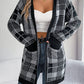 Plaid Open Front Long Sleeve Cardigan