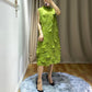 Miyake Pleated Stand Collar Sleeveless Midi Dress
