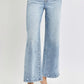 RISEN Tummy Control High Rise Crop Wide Leg Jeans