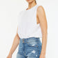 Kancan Full Size High Rise Raw Hem Denim Shorts